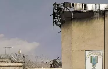 A picture obtained from the Iranian Mizan News Agency on October 16 shows damage caused by a fire in Tehran's notorious Evin prison. [Koosha Mahshid Falahi/AFP]