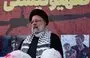 
ابراهیم رئیسی، رئیس‌جمهوری ایران، روز ۲۶ مهرماه در یک مراسم هواداری از حماس سخنرانی می‌کند. [عطا کناره/خبرگزاری فرانسه]        
