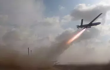 A video capture of one of the Houthi drones being fired toward Israel on October 31. [Houthis]