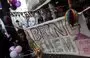 
Ballons and banners are picturing on November 17 during a gathering outside the office of Save The Children International, in London, for the 9th birthday of Irish-Israeli girl Emily Hand held hostage by Hamas in Gaza. [Daniel Leal/AFP]        