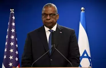 US Secretary of Defense Lloyd Austin during a joint press conference with Israel's defense minister in Tel Aviv on December 18. [Alberto Pizzoli/AFP]