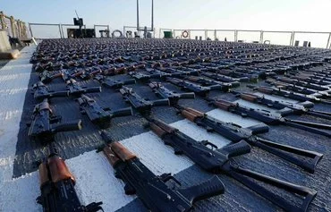 On January 6, 2023, US forces intercepted a stateless dhow in the Gulf of Oman smuggling more than 2,000 AK-47 assault rifles while transiting international waters from Iran to Yemen. [CENTCOM]