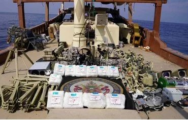 US Coast Guard cutter Clarence Sutphin Jr displays advanced conventional weapons and other lethal aid originating in Iran and bound to Houthi-controlled Yemen seized from a vessel in the Arabian Sea, January 28. [CENTCOM]