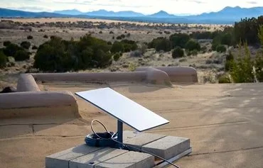 A satellite kit sits on a rooftop in this undated photo from an undisclosed location in Iran. [Social Media]